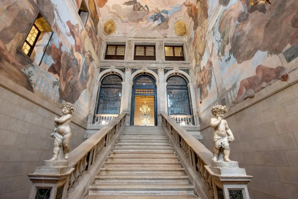 Grand staircase interior at Ca’ Sagredo Hotel Venice