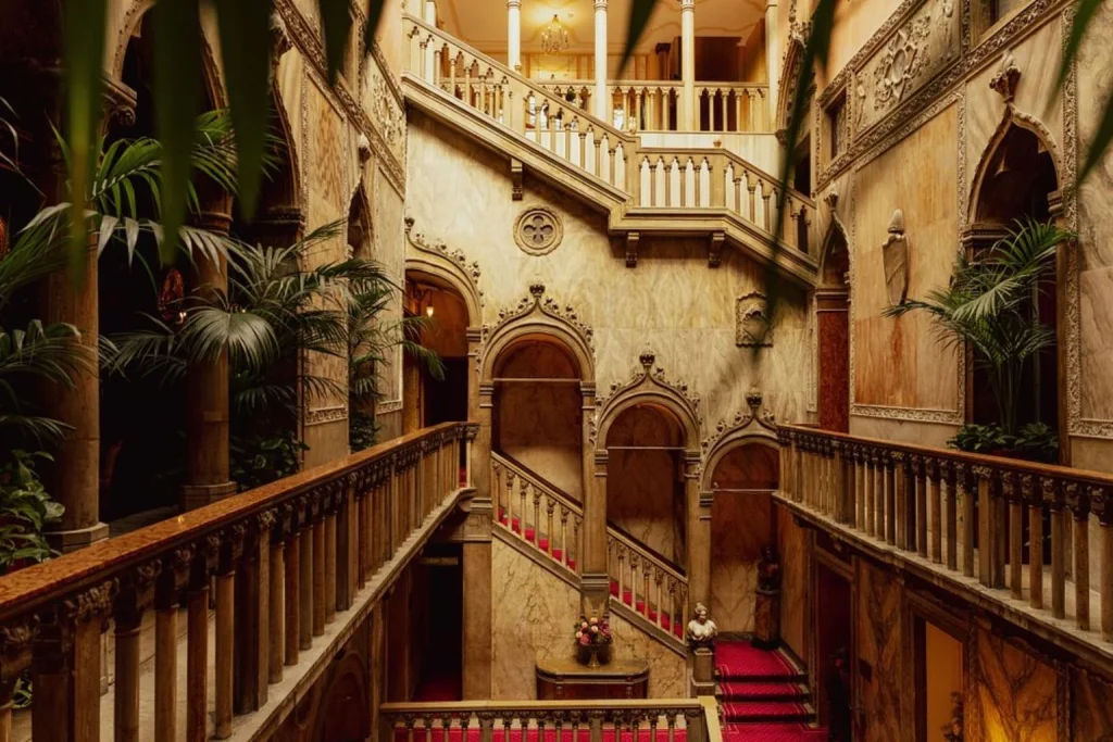 Ornate grand staircase at Hotel Danieli Venice